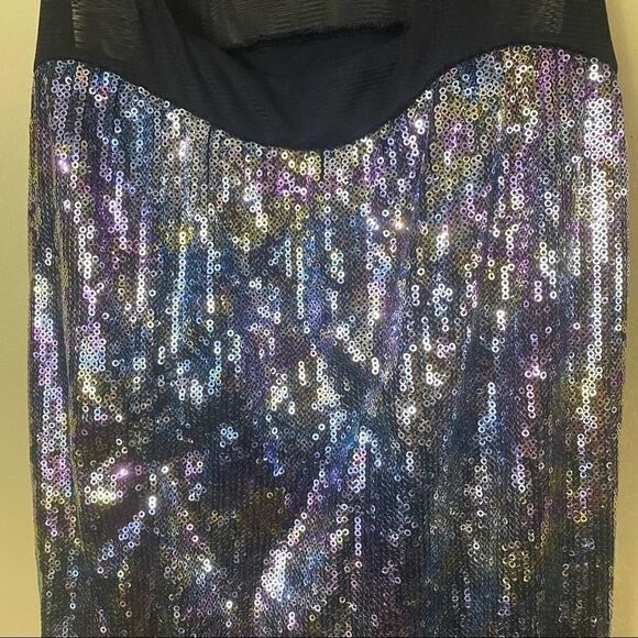 XOXO Multi Colored Sequins Sleeveless Black Dress Size Medium - Picture 9 of 9